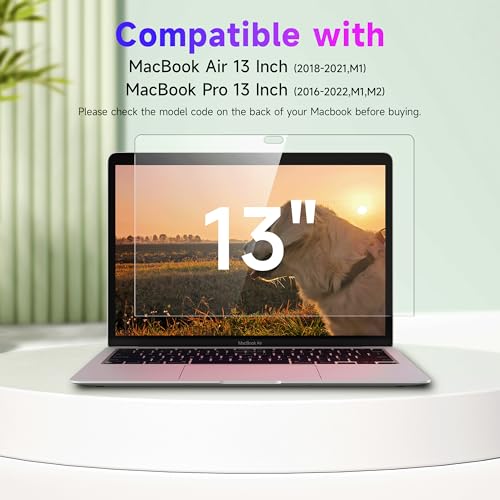 Image of IPROKKO 2 Pack Blue Light Matte Screen Protector for MacBook Pro 13-inch (M1 /M2 2016-2022) & MacBook Air 13inch (M1 2018-2021), Anti Glare Eye Protection HD Clarity 13.3 inch Mac Laptop Filter [Bubble Free Install]
