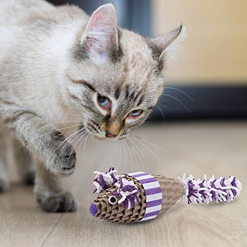 Safe Cat Scratcher, Cute Mouse Roxo Cat scratch Mouse, Non-Toxic Cat Mouse for Cat Scratcher(purple)