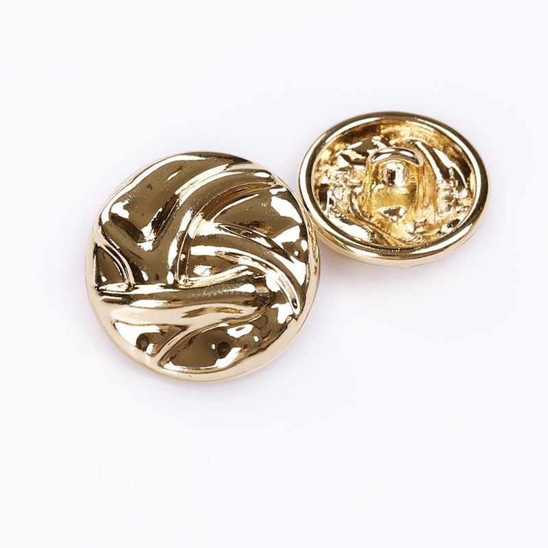 Metal Coat Buttons, 20 Pcs, Convex Surfacefor Clothes, Cardigans, Coat, Craft Projects(Light Gold,18 mm)