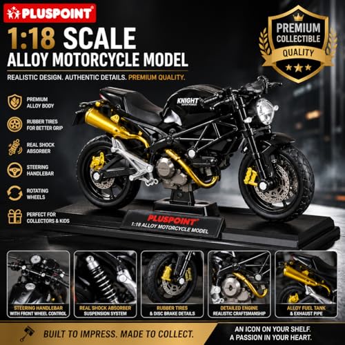 Image of PLUSPOINT Diecast Motorcycle Toy Bike Scale Model Vehicles Alloy Simulation Superbike Also for Car Dashboard Kids Adult Alloy Highly Simulation Model Vehicle Motorbike Street Machine Kids Toy Gift