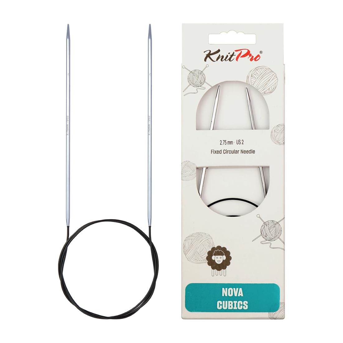 KnitPro Nova Cubics Fixed Circular Needles 47" (120cm) | 2.75mm