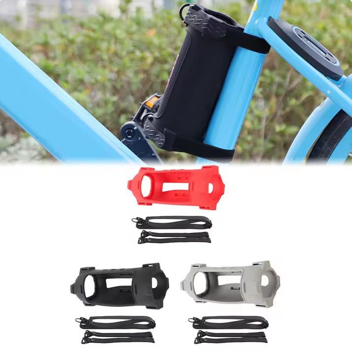 XYYORITRIX Protective Case for JBL Flip 7 Bluetooth Speaker?Portable Silicone Case with Shoulder Strap and Tie-Downs Reinforced Corners Drop-Proof Lightweight Easy to Install (Red)