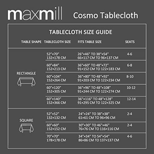 maxmill Rectangle Slubby Textured Tablecloth Waterproof Spillproof Wrinkle Free Fall Table Cloth, Kitchen Dining Room Thanksgiving Decoration, Fabric Table Cover Halloween Party, 52 x 70 Inch, Rust