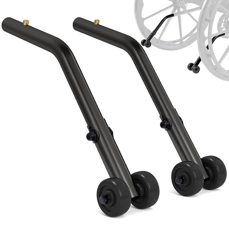 Vive Curved Wheelchair Anti Tippers - Durable Anti Roll Back Accesory for Medical Wheelchairs, Transport Chairs, Heavy Duty, Bariatric - Added Stability & Safety for Mobility Aids (Curved)