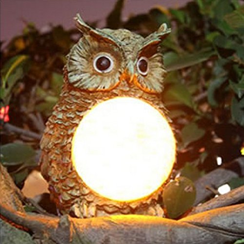gazechimp Solar Powered Decorative Garden Ornament Animal Birds Caminho Coruja LED Light