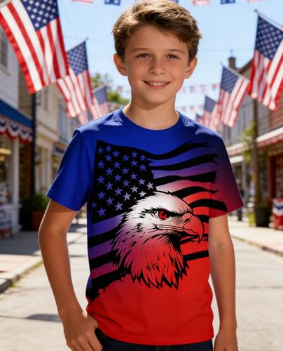 Image of uideazone Tshirts for Boys Kids Short Sleeve T-Shirt 3D Graphic Tee Shirts Tops Clothes 4-16 Years
