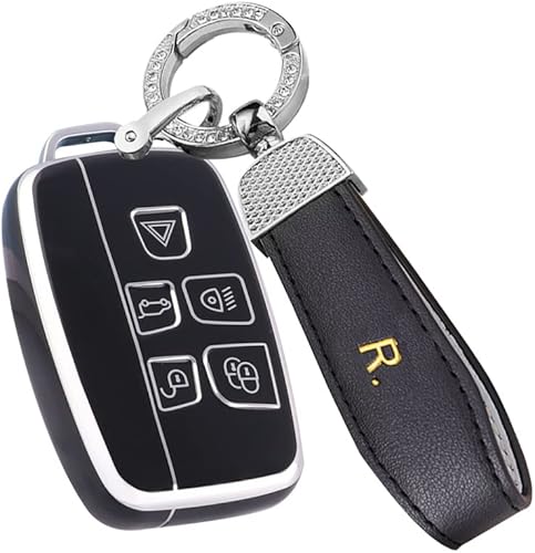 Miniatura 8 de ontto Funda para llave de coche Land Rover para Range Rover LR2 LR4 Evoque Protección completa, color negro
