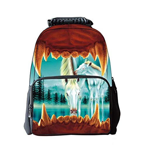 Preisvergleich Produktbild Jejhmy Kreative Persönlichkeit 3D Tier Schimmel 40x28x16cm Reise-Mode-beiläufiger kreativer Drucken-Rucksack im Freien