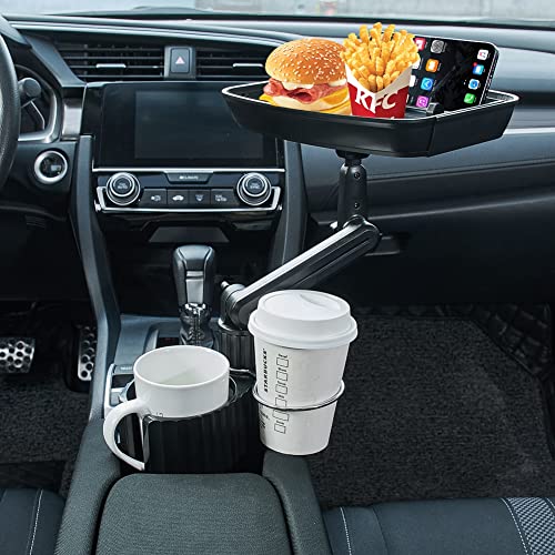 Expansor de portavasos para auto JSCARLIFE 2 en 1 con bandeja desmontable miniatura 3
