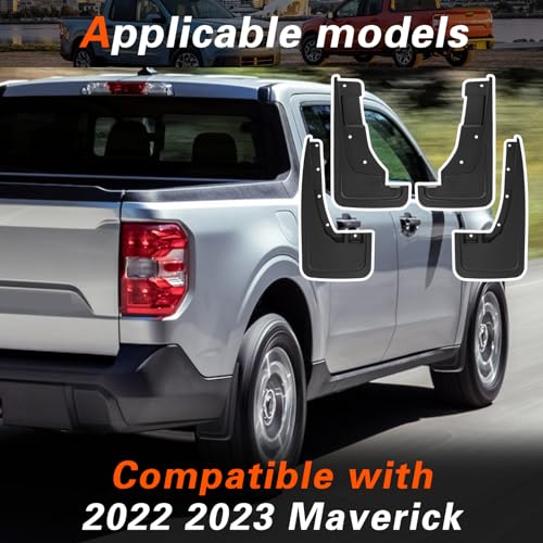 Image of Mud Flaps for Trucks Mud Guards Compatible with Ford Maverick 2022 2023 Set of 4 NZ6Z-16A550-AA NZ6Z-16A550-BA Splash Guards 4pcs Front & Rear Side, ZX-DNB-Maverick23