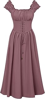 Corset Dress for Women Renaissance Cottagecore Dress with Pockets Sleeveless Midi Summer Dresses - Buy now