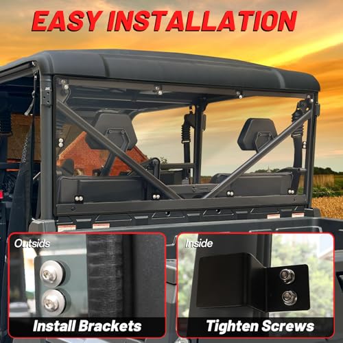 Image of StarknightMT Rear Windshield Compatible with CFMOTO UFORCE 1000 2019-2026 &1000XL 2022-2025, UV-Proof PC Back Window Accessories, Clear (Not for U10 Pro)
