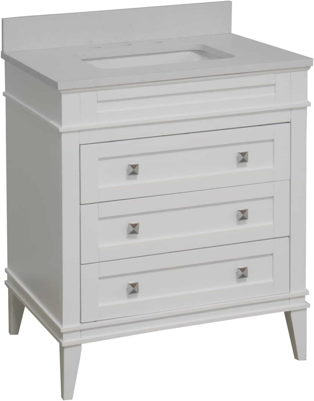 Amazon.com: Eleanor 30-inch Bathroom Vanity (Quartz/White): Includes White Cabinet with Stunning ...