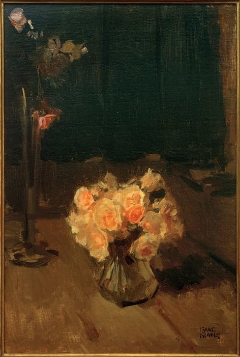 Affiches et gravures peinture moderne Isaac Israels nature morte roses decoration salon 60x90