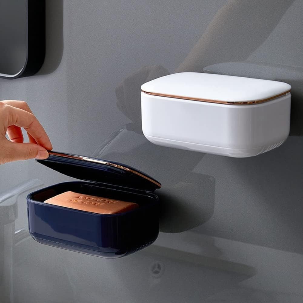 jabonera, Jabonera autoadhesiva for el hogar, baño, Gimnasio, Camping y for Guardar Objetos(Wit)