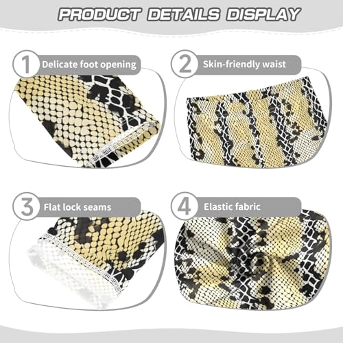 Yellow Black Snake Skin Girls Leggings Soft Stretch Workout Yoga Dance Pants for Kids Casual Tights3
