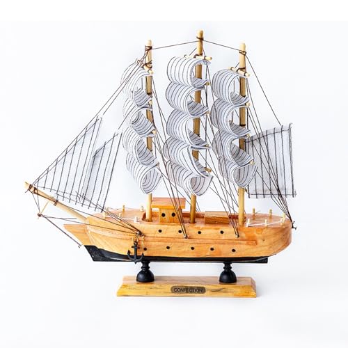 Dimensioni: con dimensioni di 30 cm di larghezza e 32 cm di altezza, questo modello di veliero in legno è la dimensione ideale per essere posizionato come decorazione in diverse stanze