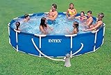 Intex - 28212 - Metallpool Frame Pool, 366 x 76 cm, Filterpumpe + Abdeckung