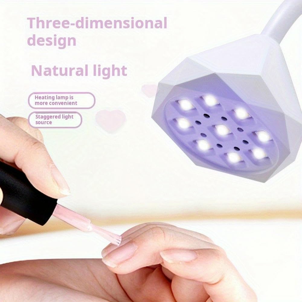 ZBDZSW 1 pz Lampada per Unghie da Tavolo Mini Lampada per polimerizzazione Rapida in Gel UV Lampada per Terapia della Luce induttiva per Estensioni delle Unghie (Bianco)
