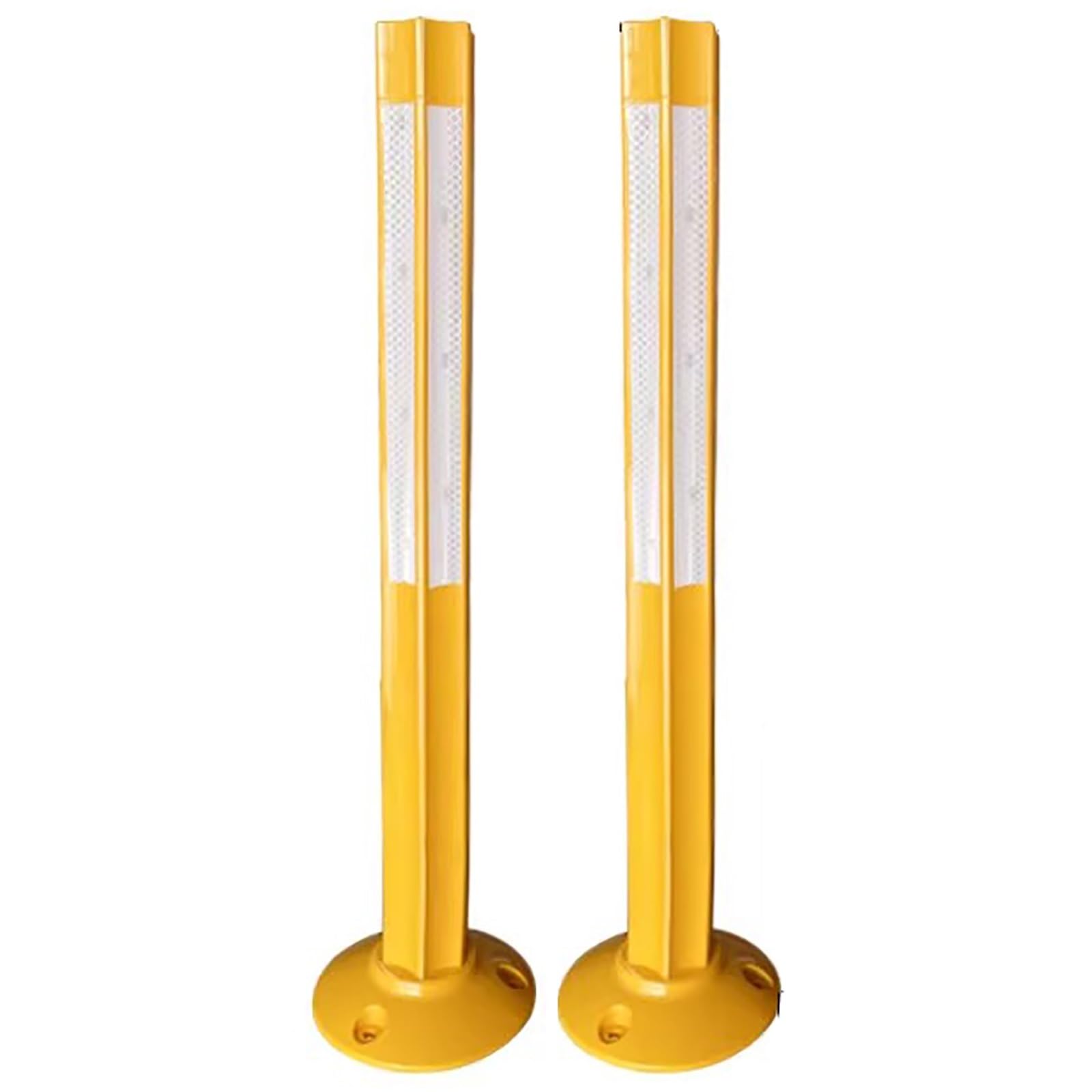 HCZKIUJY Safety Bollard Posts with Reflective Strips for Road Construction, Parking Lot Safety, and Traffic Crowd Control (B 2pcs)