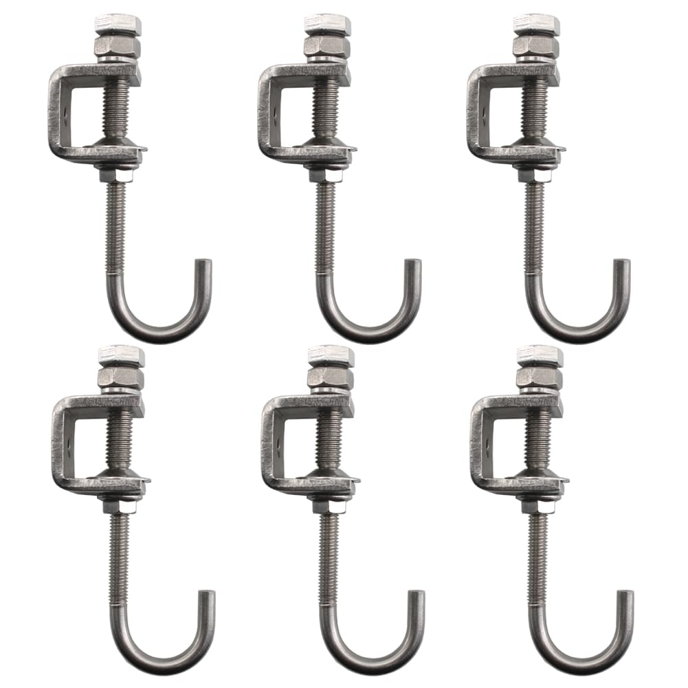 10PCS Stainless Steel C-Clamps - M8 Screw Ring Beam Clamps With 0-1 Inch Adjustable Range - View #3