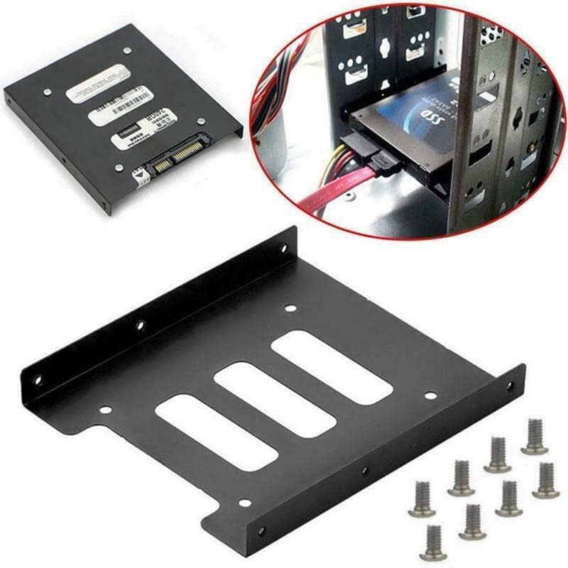 Image of 2.5 inch to 3.5 inch SSD HDD Metal Adapter Dock Case Caddy Mounting Bracket Ha Drive lder for Mounting Bracket Adapter Tray Kit Hard Disk Drive Holder Metal Mounting Bracket Adapter (Pack of 1)