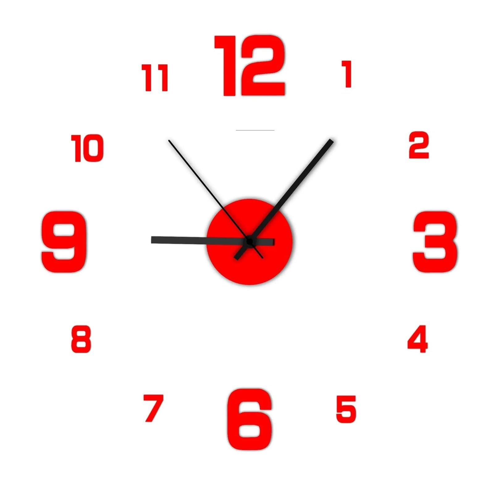 JBJYGSG Decor Wall Clock Kit DIY Craft Timepiece Frameless Walldecal Home Silent Living Roomoffice For Living Room Bedroom(Red)