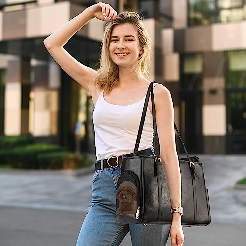 Lasaviin L-MB-001 Fashion Dog Purse Pet Carrier Leather Bag thumb #6