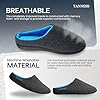 TANNESS Two-Tone Memory Foam Mens Slippers - Anti Sweat with Rubber Sole and Slip-On Closure - Perfect for Indoor, Outdoor and Summer Gifts - Mens Slippers (Size 8 and 9) #4