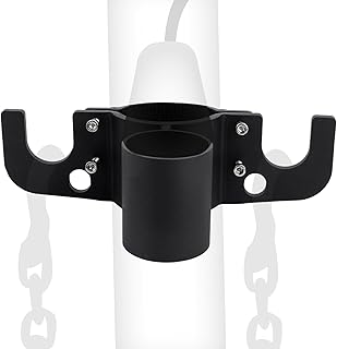 Aluminum Trailer Chain Organizer Rack Set, 7-Way Plug Holder Heavy Duty Tow Cable and Chain Storage Bracket RV Tongue Socket Towing Manager Accessory