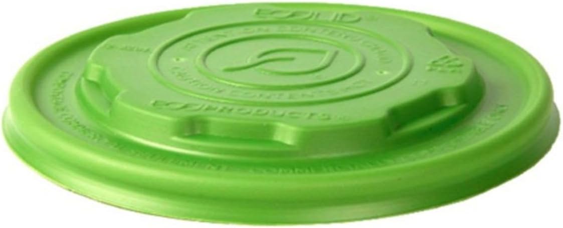 Vegware 90-Series Compostable Clear Food Bowl Flat Lids, Case of 1000, Fits all 90-Series Containers, Veridian Green Hot Food Flat Lids, Plant Based CPLA Plastic, Disposable