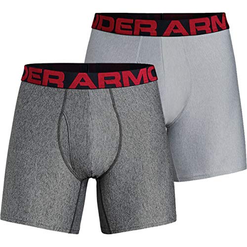 Under Armour Tech 6in Underwear - 2-Pack - Men's Mod Gray Heather/Jet Gray, S