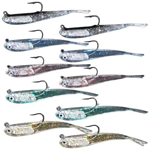 Conjunto de 10 peces de goma ZOKJSW para la pesca de peces depredadores de 7.5cm, 6.5 g