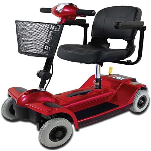 Zipâ€™r Traveler 4 Wheel Long Range Mobility Scooter - Portable Folding Motorized Wheelchair - Mobility Scooters for Adults, Seniors, Elderly - Mobility Scooters - Charger and Metal Basket Included -
