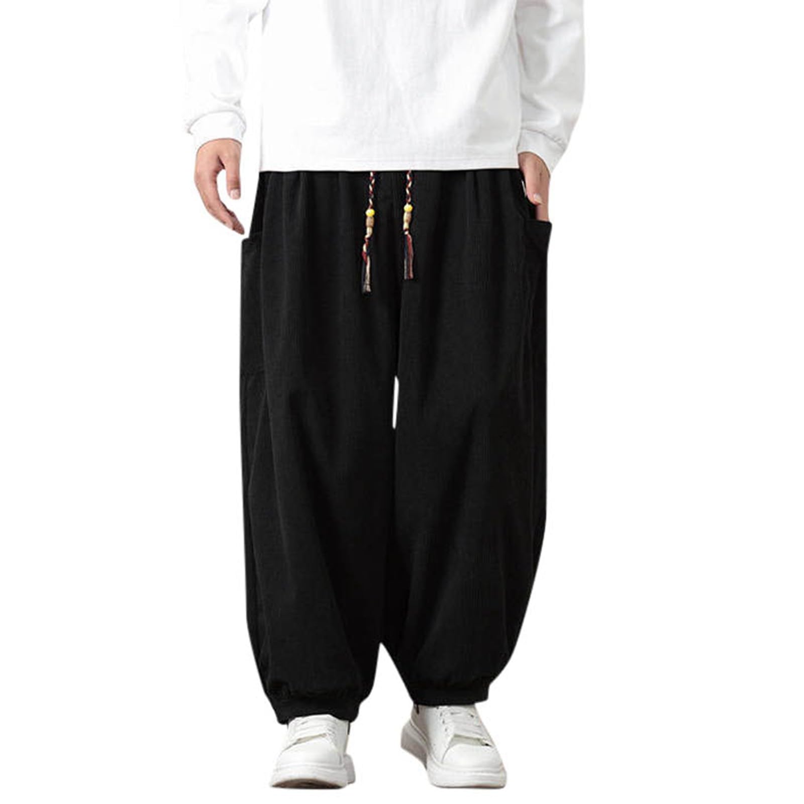 Pantaloni Casual in Velluto a Coste Autunno Inverno 2024 da Uomo, Larghi E Larghi, alla Moda, Taglie Grandi
