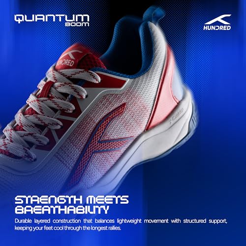 Image of Hundred Quantum Boom Unisex Non-Marking Court Shoes | Badminton, Pickleball, Table Tennis & Other Indoor Sports | Lightweight, Cushioned Grip