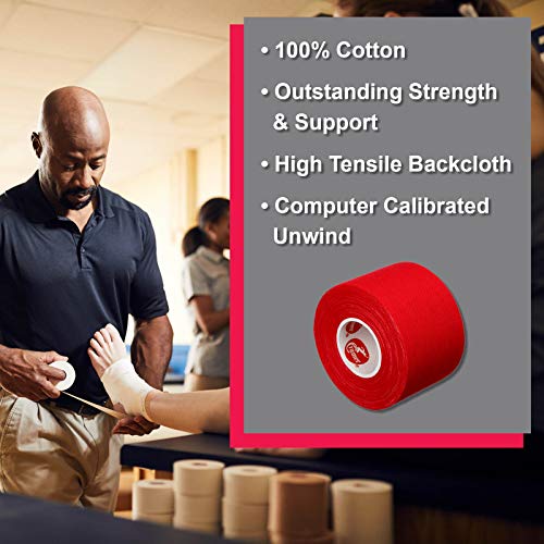 Image of Cramer Team Color Athletic Tape, Easy Tear Tape for Ankle, Wrist, & Injury Taping, Protect & Prevent Injuries, Promote Healing, 1.5 inch X 10 Yard Roll, Colored AT Tape, Red, Single Roll (Pack of 2)