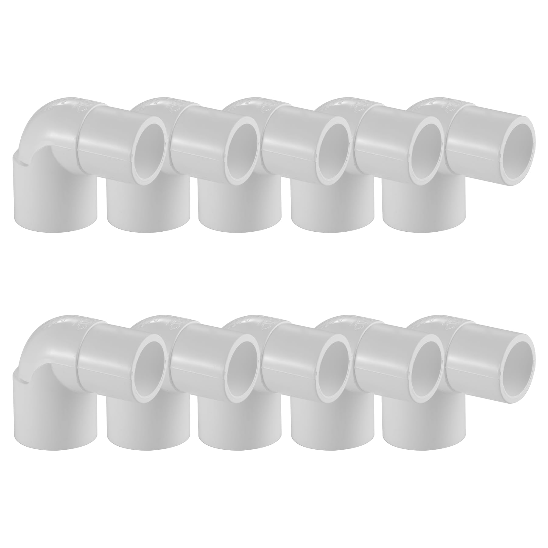 Montaje de tubería de PVC serie 409 – 90° Street Ell – Schedule 40 (blanco) – 1-1/2 pulgadas (SPIG × SOC) 5 piezas/capacidad de alto caudal/fontanería, riego, piscina, spa, proyectos