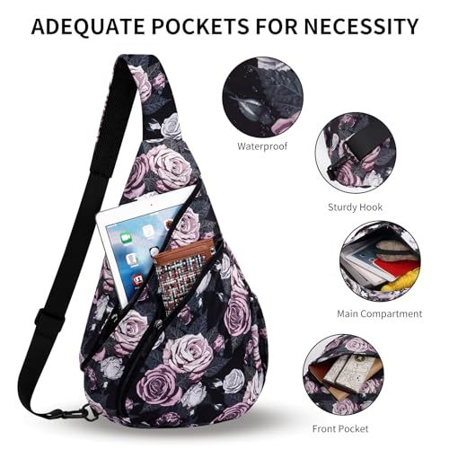HUA ANGEL Crossbody Sling Bag for Men & Women Lightweight Waterproof Chest Shoulder Bag for Travel Hiking & Everyday Use2