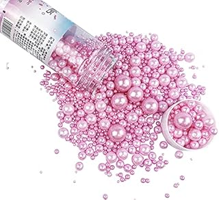 Edible Pearl Sugar Sprinkles Pink Candy 100g/ 4.2oz Baking Edible Cake Decorations Cupcake Toppers Cookie Decorating Ice C...