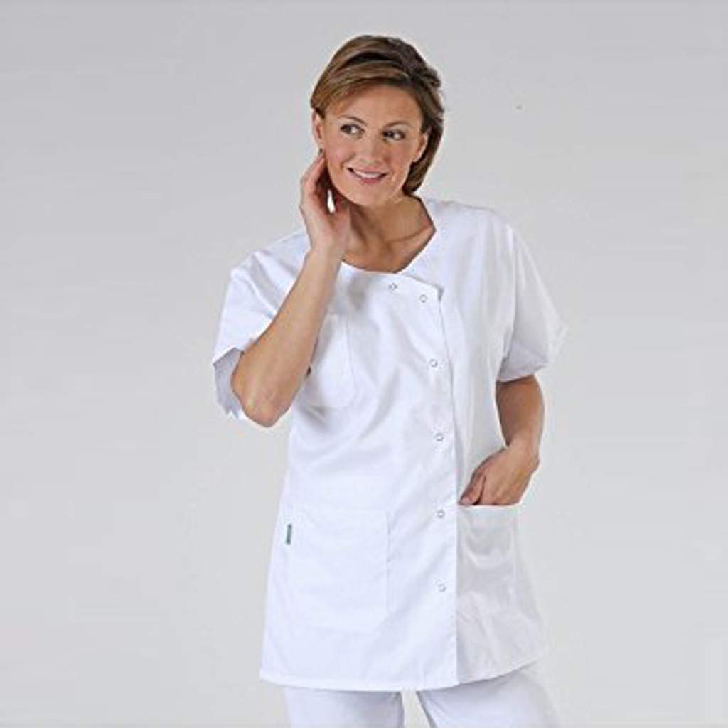 Cocila Blouse Médicale Femme Tunique Manches Courte 3 Poches Infirmiere Uniforme De Travail Haut Tenue Aide Soignante Professionnelle Esthéticienne Doux Confortableavec Vêtement Lavables Durables - 2