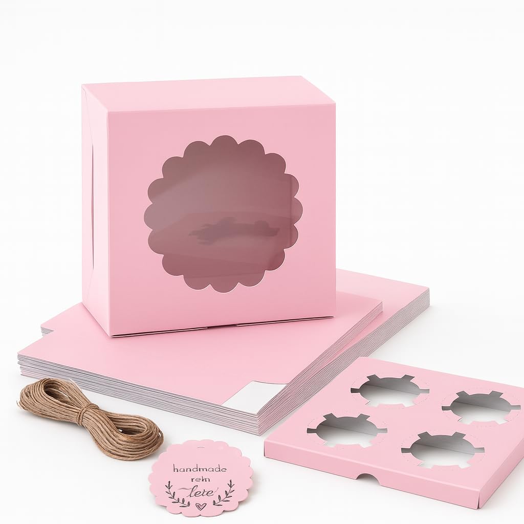 Cupcake Boxes with Inserts - Pack of 10 -11 Cupcake Boxes with Inserts - Pack of 10 -11