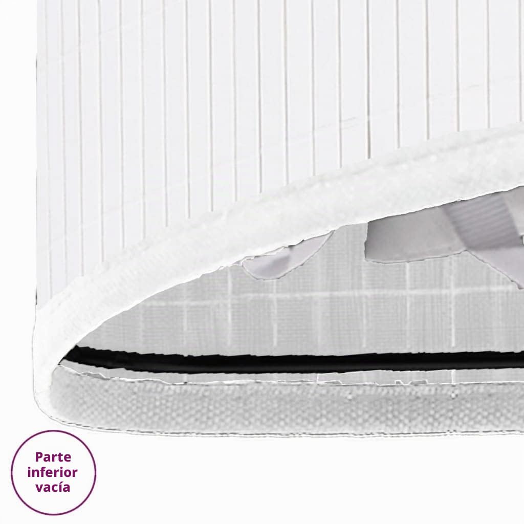 vidaXL Cesto de Ropa Sucia de Esquina, Cesta Rectangular con Asa, Cesto Portátil para Colada, Cesta Plegable para Salón Baño, Bambú Blanco 60 L