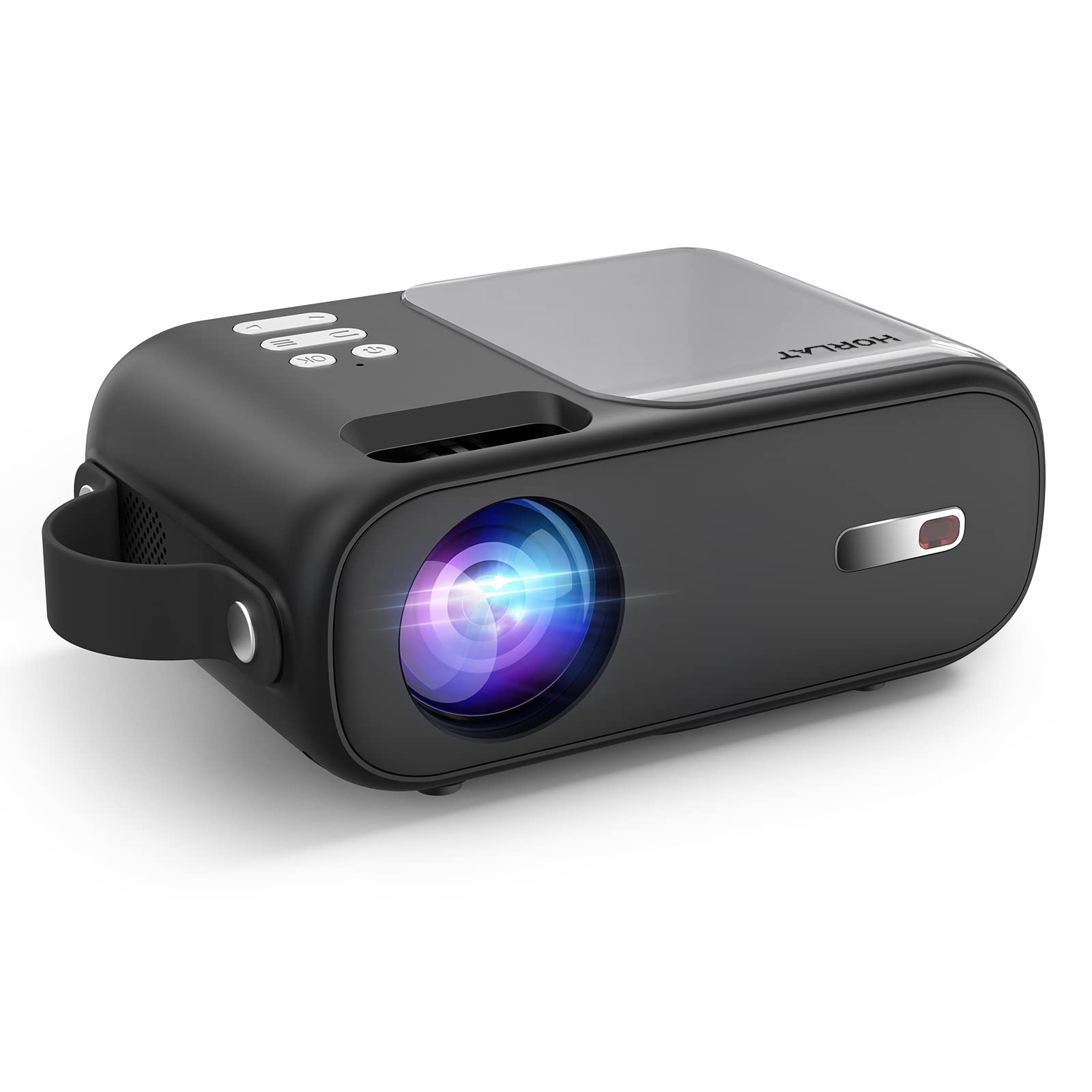 HORLAT Mini proiettore per iPhone, 9000 lumen, Full HD 1080P, proiettore portatile per esterni con correzione trapezoidale ± 15°, (10)