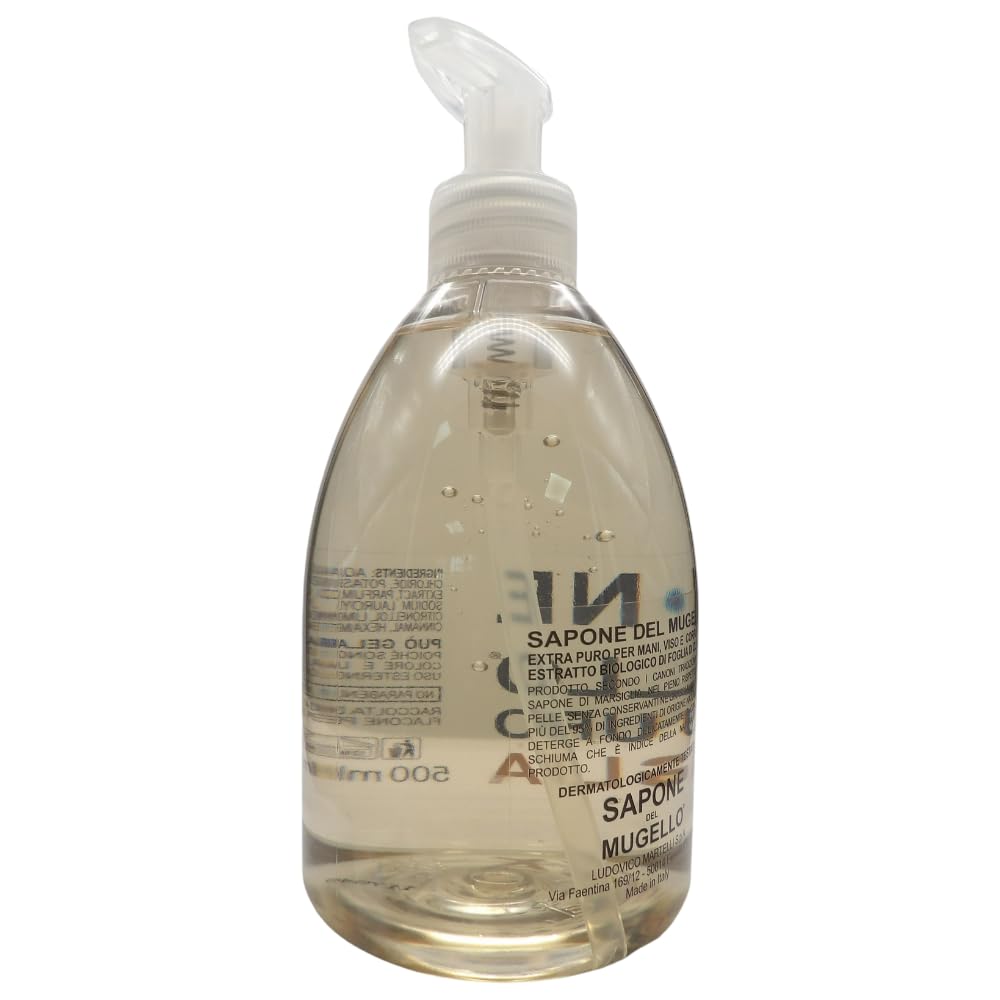 Sapone Extra Puro,MARSIGLIA, Per Mani, Viso e Corpo, Con Estratto Biologico Di Foglia Di Olivo 500ml + Panno SOFT In Lattice, Formato 30x30cm (6 Unità + Panno)