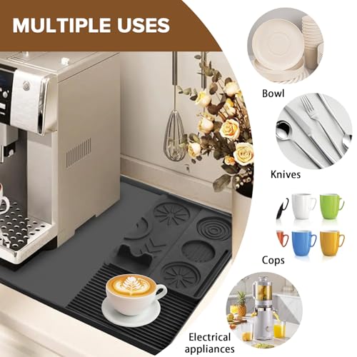Tapis de machine à café en silicone imperméable anti-vibration pour protéger le plan de travail - 7
