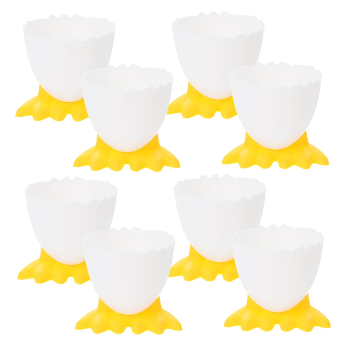 8pcs Children's Tableware Eggs Cup Holder Egg Storage Cup Stand Porcelain Egg Stand Egg Holder Boiled Egg Cups Easter Egg Cups Breakfast Egg Cups Cup for Boiled Egg Pp Yellow KICHOUSE