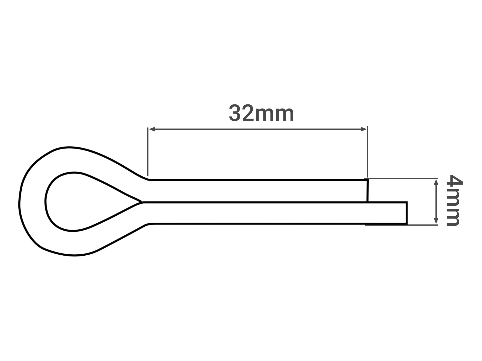 SKIR'CO (40 pcs) Zinc Plated Steel Cotter Pins 4 x 32 mm, Split Pins, DIN 94, Metal Cotter Pins - Image 4