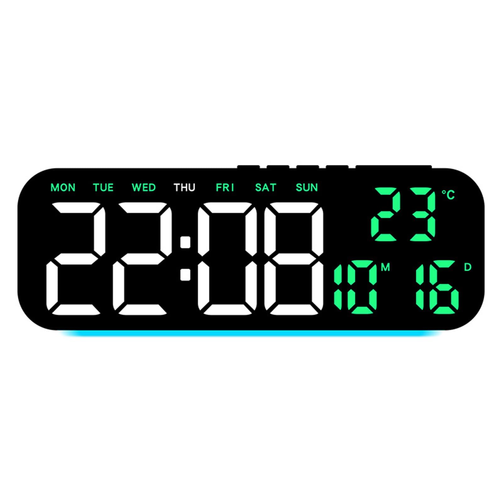 Horloge numérique thermomètre de bureau - Réveil interfaces faciles à utiliser