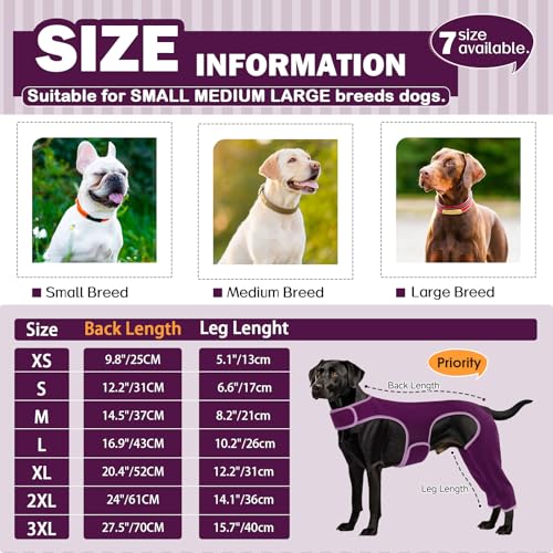 Hjyokuso Hundebody Nach Op mit Bein, Wundschutzanzüge für Hunde, Hinterbeinschutz, Anti-Wundlecken Body, E-Kragen Alternative, Hundeschenkel Schutz Bodysuit